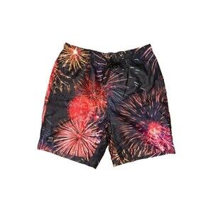 Brooklyn Cloth Men Firework Print 5 1/2" Inseam Trunks Multicolor Size L  11646